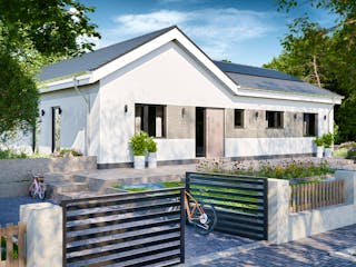 Massivhaus Bungalow 330 von BRALE Bau, Bungalow Außenansicht 2