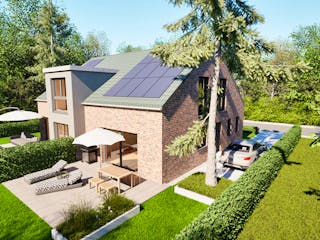 Massivhaus Entwurf PR152/58 von FAVORIT Massivhaus, Satteldach-Klassiker Außenansicht 11