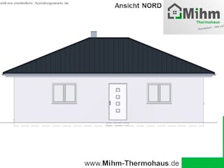 Massivhaus Bungalow90WD von Mihm Thermobau, Bungalow Außenansicht 9