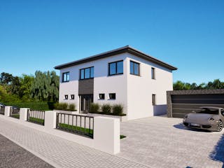 Massivhaus Entwurf CL178 von FAVORIT Massivhaus, Stadtvilla Außenansicht 5