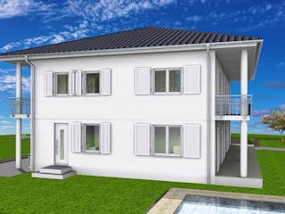 Massivhaus Stadtvilla Klassisch 277 m² mit LIAPLAN gebaut von Mein Haus Bausysteme, Stadtvilla Außenansicht 9