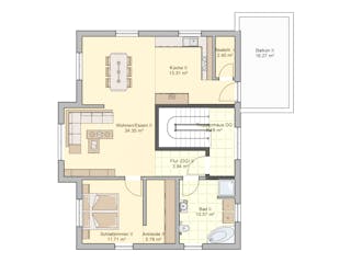 Fertighaus Junto 209 von Fingerhut Haus Schlüsselfertig ab 635142€, Cubushaus Grundriss 2
