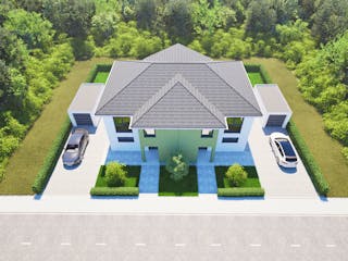 Massivhaus Entwurf FI124 von FAVORIT Massivhaus, Stadtvilla Außenansicht 11