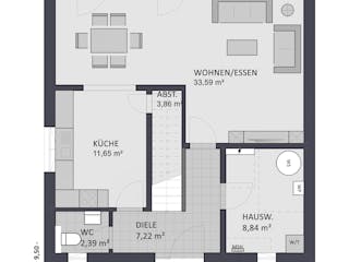 Massivhaus Entwurf CL131 von FAVORIT Massivhaus, Stadtvilla Grundriss 1