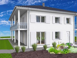 Massivhaus Stadtvilla Klassisch 277 m² mit LIAPLAN gebaut von Mein Haus Bausysteme, Stadtvilla Außenansicht 12
