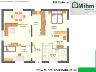 Massivhaus Bungalow90WD von Mihm Thermobau, Bungalow Grundriss 4