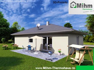 Massivhaus Bungalow90WD von Mihm Thermobau, Bungalow Außenansicht 6