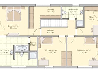 Fertighaus Arbaro von Fingerhut Haus Schlüsselfertig ab 564802€, Satteldach-Klassiker Grundriss 2