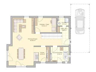 Fertighaus Balance von Fingerhut Haus Schlüsselfertig ab 463021€, Satteldach-Klassiker Grundriss 1
