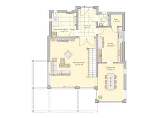 Fertighaus Bela von Fingerhut Haus Schlüsselfertig ab 541336€, Cubushaus Grundriss 1
