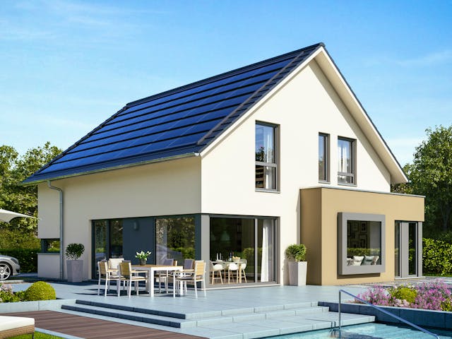 Fertighaus EVOLUTION 162 V2 von Bien-Zenker Schlüsselfertig ab 384854€, Satteldach-Klassiker Außenansicht 1 Fertighaus EVOLUTION 162 V2 von Bien-Zenker Schlüsselfertig ab 384854€, Satteldach-Klassiker Außenansicht 1