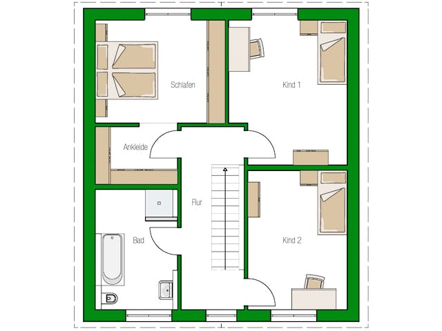 Massivhaus Trier von HELMA MASSIVHAUS Schlüsselfertig ab 342650€, Satteldach-Klassiker Grundriss 2