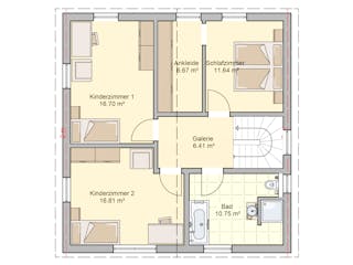 Fertighaus Juna von Fingerhut Haus Schlüsselfertig ab 430913€, Satteldach-Klassiker Grundriss 2