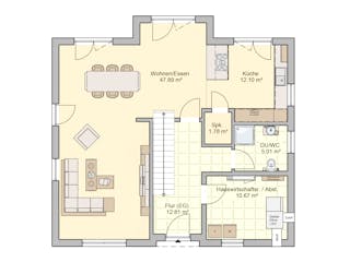 Fertighaus Locca von Fingerhut Haus Schlüsselfertig ab 476741€, Satteldach-Klassiker Grundriss 1