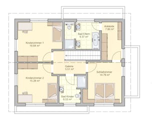 Fertighaus Mannheim von Fingerhut Haus Schlüsselfertig ab 499203€, Satteldach-Klassiker Grundriss 2