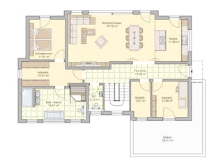 Fertighaus Malgara von Fingerhut Haus Schlüsselfertig ab 440930€, Cubushaus Grundriss 1