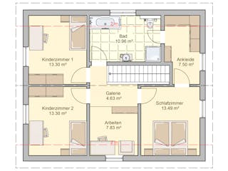 Fertighaus Mainz von Fingerhut Haus Schlüsselfertig ab 427073€, Satteldach-Klassiker Grundriss 3
