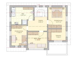Fertighaus Solaris von Fingerhut Haus Schlüsselfertig ab 464116€, Satteldach-Klassiker Grundriss 2