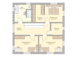 Fertighaus Tero von Fingerhut Haus Schlüsselfertig ab 464815€, Stadtvilla Grundriss 2