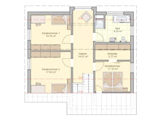 Fertighaus Vinaro von Fingerhut Haus Schlüsselfertig ab 449083€, Satteldach-Klassiker Grundriss 2