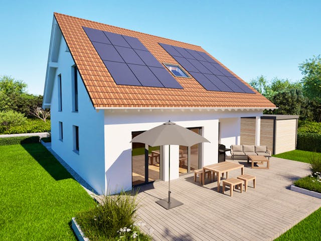 Massivhaus Entwurf NB153 von FAVORIT Massivhaus, Satteldach-Klassiker Außenansicht 1