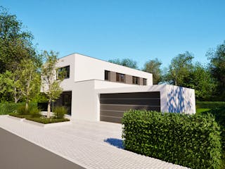 Massivhaus Entwurf CD198 von FAVORIT Massivhaus, Cubushaus Außenansicht 11