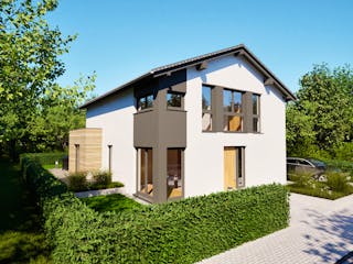 Massivhaus Entwurf SL157 von FAVORIT Massivhaus, Satteldach-Klassiker Außenansicht 8