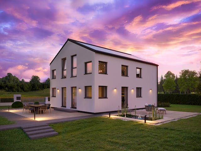 Fertighaus White&Black 140 von WHITE&BLACK Fertighäuser Schlüsselfertig ab 332954€, Satteldach-Klassiker Außenansicht 1
