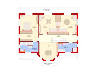 Massivhaus Stadtvilla Klassisch 277 m² mit LIAPLAN gebaut von Mein Haus Bausysteme, Stadtvilla Grundriss 2