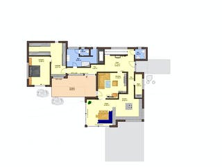 Fertighaus Adamello von Büdenbender Hausbau, Pultdachhaus Grundriss 2