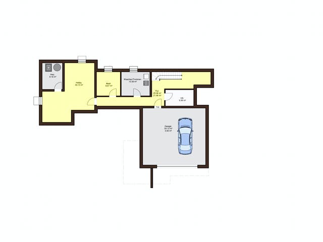 Fertighaus Adamello von Büdenbender Hausbau, Pultdachhaus Grundriss 3