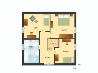 Fertighaus Adelby von Danhaus Deutschland Schlüsselfertig ab 429974€, Satteldach-Klassiker Grundriss 2
