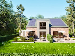 Massivhaus Entwurf PR152/58 von FAVORIT Massivhaus, Satteldach-Klassiker Außenansicht 2