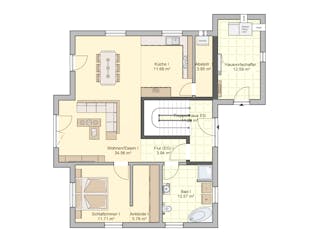 Fertighaus Junto 193 von Fingerhut Haus Schlüsselfertig ab 612957€, Satteldach-Klassiker Grundriss 1