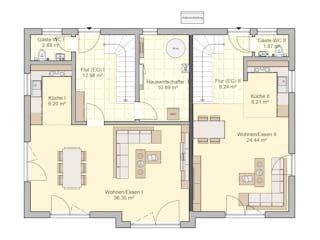 Fertighaus Junto 211 von Fingerhut Haus Schlüsselfertig ab 618521€, Satteldach-Klassiker Grundriss 1