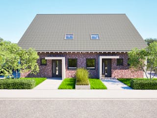Massivhaus Entwurf FI129 von FAVORIT Massivhaus, Satteldach-Klassiker Außenansicht 10
