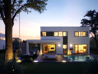 Fertighaus Akzento von Büdenbender Hausbau, Cubushaus Außenansicht 1