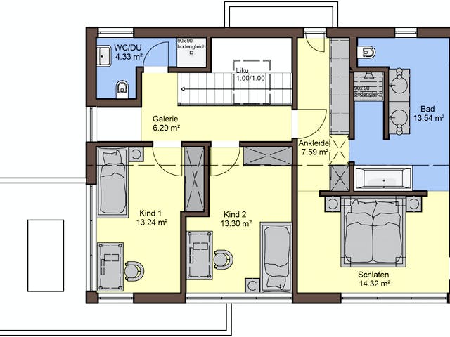 Fertighaus Akzento von Büdenbender Hausbau, Cubushaus Grundriss 2