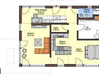 Fertighaus Akzento von Büdenbender Hausbau, Cubushaus Grundriss 1