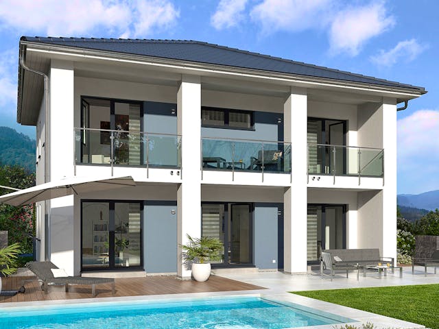 Fertighaus City Villa 5 von allkauf haus, Stadtvilla Außenansicht 1