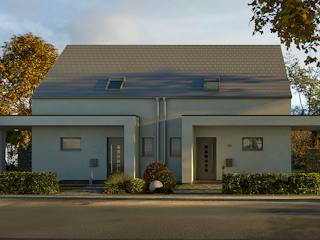 Fertighaus Double 10 von allkauf haus, Satteldach-Klassiker Außenansicht 2