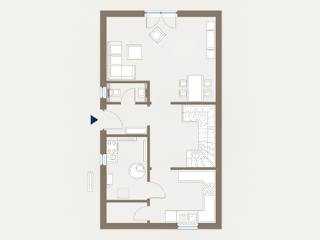 Fertighaus Double 4 von allkauf haus, Satteldach-Klassiker Grundriss 1