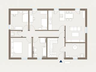 Fertighaus Generation 2 von allkauf haus, Satteldach-Klassiker Grundriss 1