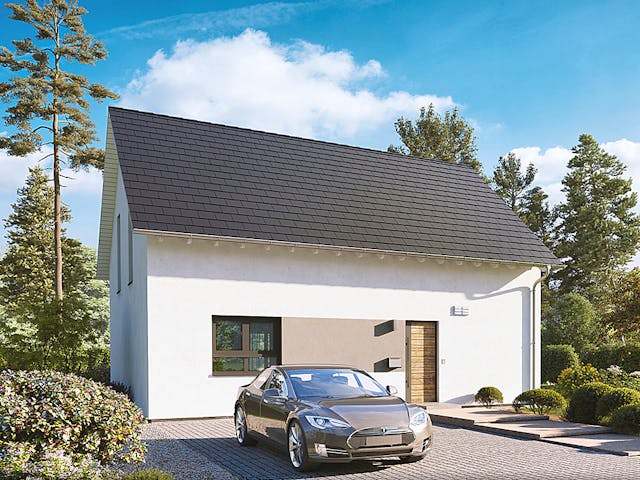 Fertighaus Home 12 von allkauf haus, Satteldach-Klassiker Außenansicht 1