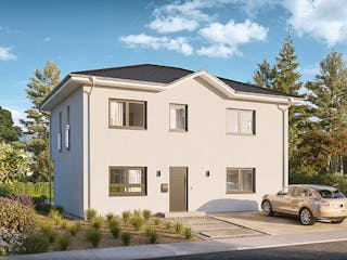 Fertighaus Home 13 von allkauf haus, Satteldach-Klassiker Außenansicht 4
