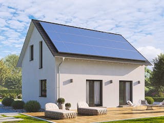 Fertighaus Home 1 von allkauf haus, Satteldach-Klassiker Außenansicht 2