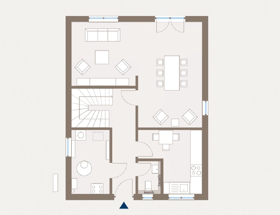 Fertighaus Home 3 von allkauf haus, Satteldach-Klassiker Grundriss 1