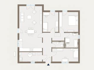 Fertighaus Lifetime 4 - FD von allkauf haus, Bungalow Grundriss 1