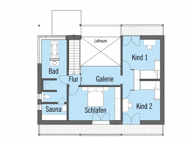 Fertighaus Alpenchic von Bau-Fritz Schlüsselfertig ab 780000€, Satteldach-Klassiker Grundriss 2