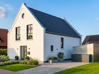 Massivhaus Hanseat 108 von AMR-Wohnbau Schlüsselfertig ab 291000€, Satteldach-Klassiker Außenansicht 2
